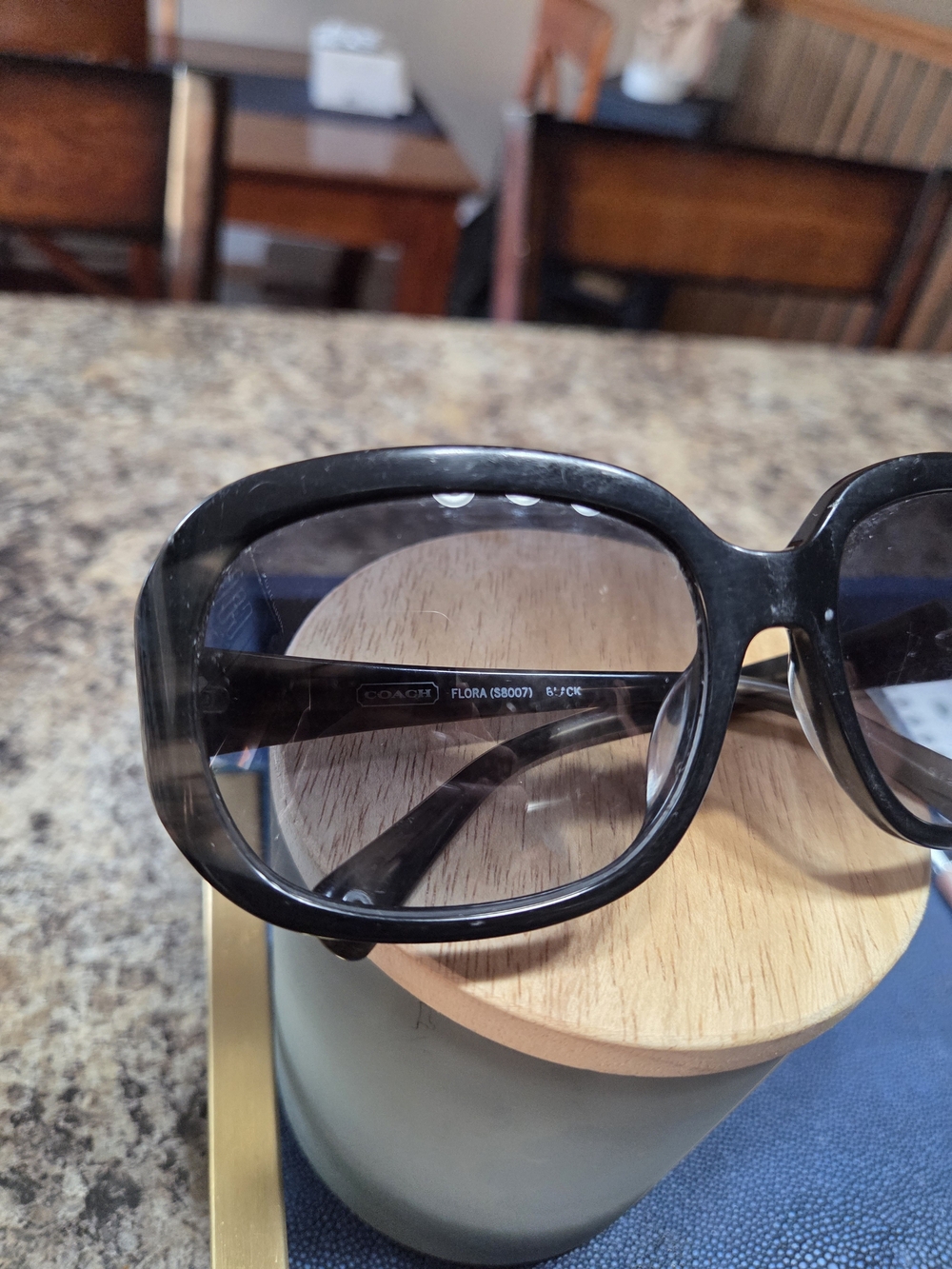 Coach Flora S8007 Black & Brown Tortoise Oversized Sunglasses - Picture 3 of 11